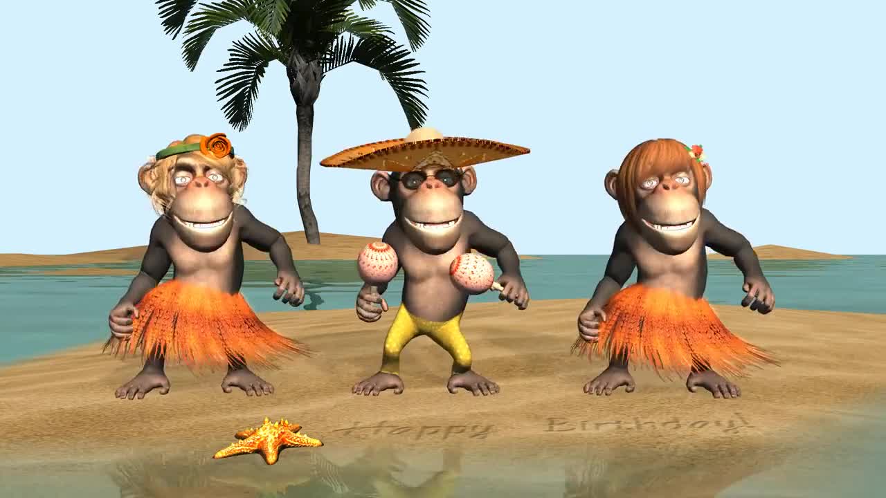 Happy Birthday Monkeys Singing meme template video
