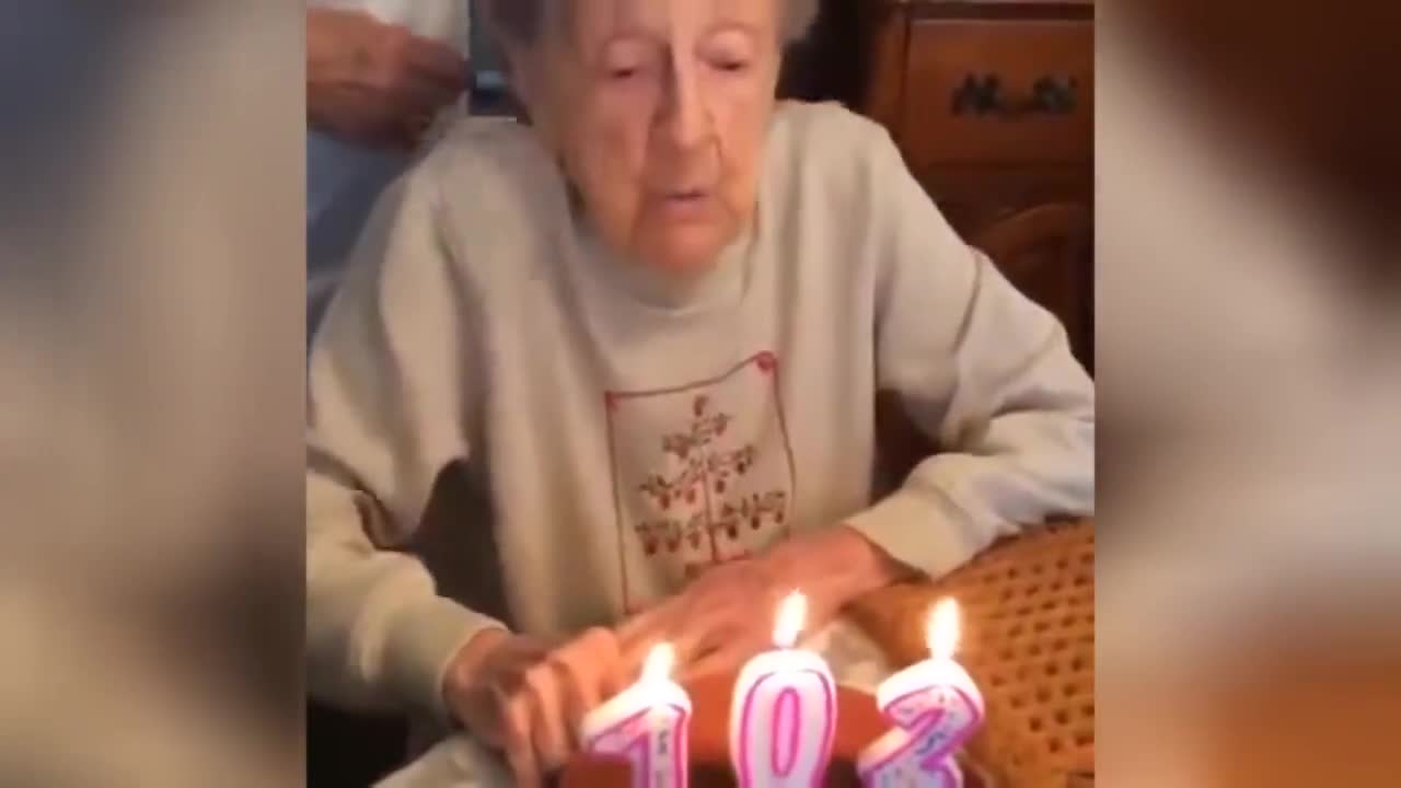 102 Year Old Granny Blows Out Her Teeth Explore With Dann meme template video